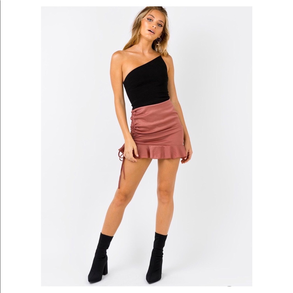 THE GRAYSON MINI SKIRT BURNT ORANGE